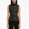 Chaleco de Mezclilla para Mujer de Verano Transfronterizo Europeo y Americano Nuevo Diseño Retro Estilo Chino de un Solo Botón Cuello Alto Dulce y Fresco Venta al por Mayor