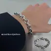 Pulsera Simple Hip-Hop Lisa Estilo Hong Kong Acero Titanio Cubano Cierre OT Unisex Estilo Punk Cadena Gruesa Joyería para Parejas