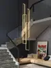 Candelabro de escalera moderno minimalista villa edificio dúplex hueco loft hueco escalera giratoria minimalista caja ultralarga iluminación