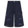 Guangzhou Yipin Life Jeans Lavados Desgastados Estilo Retro Americano Unisex Estilo Callejero Sueltos de Verano Pantalones Cargo Acortados