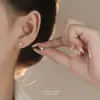 Pendientes de botón de plata de ley S925 estilo minimalista con microincrustaciones de uvas para mujer, Personalidad de moda Ins, Brazaletes de oreja con diseño exquisito de nicho