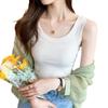 Camisola Elástica de Punto Acanalado para Mujer, Nuevo Estilo Otoño, Versátil Capa Base Anti-Exposición, Se Puede Usar por Fuera, Efecto Adelgazante, Ropa Interior