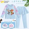 Traje de baño para niñas Zootopia 2, de dos piezas con manga larga y pantalón largo, secado rápido y protección solar para niñas