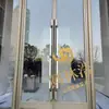 Manijas de Puerta Grandes Personalizadas para Hotel, Manijas de Puerta Doble para Salón de Banquetes, Manijas de Puerta de Forma Irregular con Piedra Incrustada, Manijas de Puerta de Cobre Antiguo para Habitaciones Privadas