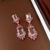 Colar e Brincos Quadrados Geométricos Irregulares Cravejados de Diamante Simples, Corrente de Clavícula Retrô, Conjunto de Joias de Luxo Leve e de Alta Qualidade para Mulheres