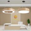 Lámpara de araña de oficina con veta de madera, lámpara de tira LED, tira de techo redonda, aula, moderna, simple, lámparas superbrillantes