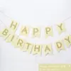 Novo Kit Descartável de Faca, Garfo e Colher Amarelo Saia de Mesa Copo de Papel Bandeja de Papel Faixa de Feliz Aniversário