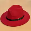 Fornecimento Transfronteiriço Cor Sólida Feltro de Imitação Retrô Britânico Chapéu Jazz Masculino e Feminino Aba Reta Chapéu de Cavalheiro Chapéu de Topo Plano Amazon