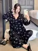 Conjunto de Pijama de Seda Gelada Canelado com Laço, Gola V Fina, para Primavera e Outono, Estilo Celebridade da Internet, Conjunto de Roupa de Casa com Cardigã de Manga Longa