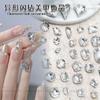 Joyería para uñas al por mayor, transparente, gran diamante, punta puntiaguda, superllamativas, hacha torcida, gotas de agua, mariposa cuadrada gorda, diamante blanco, accesorios para uñas