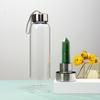 Botella de agua de cristal con forma hexagonal, de vidrio natural, rosa, morado y blanco, con alto contenido de boro, para té, venta al por mayor.