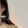 Pendientes de borla de concha en forma de abanico de estilo chino nuevo retro para mujer, pendientes de diseño de estilo antiguo de moda nacional, accesorios de perla ámbar