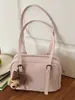 Bolsa Cuadrada Pequeña de Verano Transfronteriza Nuevo Estilo Estilo Suave para Mujer, Bolso de Hombro Versátil de Color Sólido Simple para Viajar, Bolso de Mano Boston