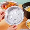 Bandeja redonda de folha de alumínio espessa para air fryer, especializada para grelhar e assar, bandeja antiaderente doméstica resistente a altas temperaturas