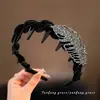 Diadema vintage de espiga de trigo con pedrería, pasador para lavarse la cara, accesorio de moda chic de alta gama para mujer, versátil