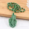 Pingente de Jade Verde Esmeralda Natural de Mianmar Imitação Ponto Turístico Empurrão Quente Drenagem Dinheiro Pixiu Pingente de Guanyin Corrente de Suéter