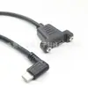 Cable de Extensión Tipo C con Tornillo, Codo de Noventa Grados Tipo C a Base Hembra Tipo C con Panel de Tornillo