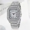 Comércio Exterior Praça Romana Mais Vendido Europeu e Americano Gipsofila Moda Masculina e Feminina Versátil Pulseira de Aço Strass Quartzo Relógio Fabricante Atacado