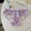 Bragas de Encaje para Mujer Lazo Francés Corte Sutil Tirantes Finos Transpirables Estilo Puro Deseo Bikini de Tiro Bajo para Chicas