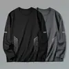 Camiseta de manga larga para hombre, estilo deportivo casual, cuello redondo, camiseta interior estampada de manga larga, camiseta para hombre