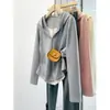 Roupas femininas plus size, estilo coreano casual, que rejuvenesce, emagrece, novo modelo de outono, moletom com capuz de manga longa, falso duas peças com cordão
