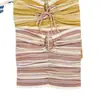 Top Tubo Listrado Colorido de Lã com Design de Colete Interno Senso de Design Pequeno Popular Celebridade da Internet ins Moda Roupa Externa Alça Feminina Verão