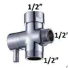 Accesorio de baño para el hogar transfronterizo, válvula angular de una entrada y dos salidas, pistola de agua para bidé de inodoro de baño, pistola rociadora potenciadora de alta presión