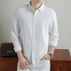 Camisa Manga Longa Seamless Antibacteriana de Nylon-Elastano 10A para Homem, Nova Coleção Outono 2026 Camisa Masculina Casual de Cor Sólida de Alta Qualidade