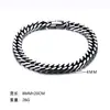 Pulsera Cubana de Acero de Titanio Europea y Americana, Joyería Retro Trendy Hip-Hop, Pulsera para Hombre de Acero Inoxidable Tejido Doble Estilo Cuadrado Rugoso