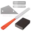 Regla niveladora de guitarra, alicates de junta, lima de roscas, lima, juego de herramientas para guitarra, piedra de afilar, combinación tres en uno