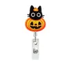 Clips de Oficina de Calabaza Halloween Acrílico Insignias Acrílicas Portatarjetas de Identificación Personal Médico Hebilla de Tirar Giratoria Retráctil Fácil