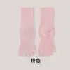 Meias Pilates de Cinco Dedos para Mulheres, Meias Profissionais Antiderrapantes para Yoga de Cano Médio, Absorventes de Suor, Respiráveis, Antiodor, Antibacterianas, Meias de Algodão Penteado com Dedos Separados