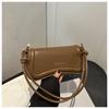 Bolso Retro de Color Sólido Texturizado para Mujer Bolso de Mujer Verano 2025 Nuevo Estilo Popular Casual Bolso Cruzado Bolso de Hombro Simple Bolso de Axila