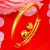 Pulseira fofa imitação ouro 24k para crianças yuan terrier pulseira de estrelas estilo étnico sino barriga redonda pulseira de ouro areia