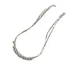 Pulsera de Cadena de Hueso de Serpiente con Cuentas Redondas de Doble Capa de Plata de Ley S925 Sin Plomo Estilo Ins de Nicho de Alta Gama Simple para Apilar