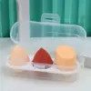 618 Cartón de Huevos Belleza Huevo Paquete de 3 Set de Huevos de Maquillaje Caja de Almacenamiento Gota de Agua Biselado Esponja de Polvo Fabricante Stock Listo