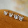 Pendientes de Diamante de Zirconia en Forma de Corazón Plata de Ley 925 de Alta Gama Pendientes de Corazón de Melocotón Simples Versátiles Dulce Ins para Niña Elegante