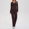 Conjunto Deportivo Caijue para Mujer, Conjunto de Dos Piezas, Primavera y Otoño, Cuello en V, Cremallera, Manga Larga, Pantalones de Pierna Recta, Adelgazante, Conjunto Casual de Ropa Exterior