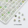 Bolsa de Polvo de Diamante para Uñas Verde Explosivo Punta Redonda Concha de Mariposa Forma Especial Recubrimiento de Lujo K9 Lote Completo Joyería de Uñas Diamante