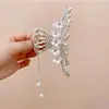 Grampo de Cabelo Rosa Artístico Retrô Primavera 2025 Metal Galvanizado Estilo Chinês Clipe de Tubarão Acessório de Cabelo Yiwu