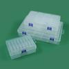 Set Rectangular Transparente de PP Caja de Plástico con Tapa abatible para Muestras de Esmalte de Uñas, Caja de Plástico para Empaque de Accesorios de Joyería