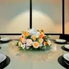 Centro de mesa redondo para hotel mesa de comedor de restaurante flor de mesa flor arroz restaurante de comida arreglo floral decoración floral flor artificial flor de mesa