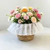Macetas de Flor de Paja, Cestas de Flores Navideñas, Contenedores para Plantas Suculentas, Cestas de Regalo, Cestas de Abrazo, Recipientes Decorativos para Plantas Verdes