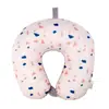 Partículas de espuma de color sólido Almohada en forma de U almohada de viaje protección del cuello almohada en forma de U relleno EPS almohada para avión impresión digital siesta