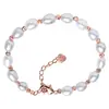 Pulseira de Pérolas Naturais Reais 5-6mm com Pequenas Imperfeições em Formato de Arroz Simples Clássica para Presentear Boas Mercadorias Pulseira