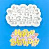 Molde de Bolo Feliz Aniversário Fondant Pasta Seca Molde de Silicone Decoração de Bolo de Feliz Aniversário Ferramenta de Moagem