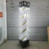 Luz Rotatoria de Barbería de Pie para Exteriores Impermeable Letrero de Salón de Peluquería Luz de Caja de Luz de Vidrio de Colores para Peluquería Se Puede Comprar en Lote Leidezhu