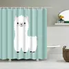 Dinossauro Fofo Divertido Cortina de Banho para Banheiro Gato Folha Verde Tecido Pastel Cortina para Porta de Banheiro Janela Moderna