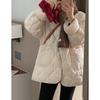 Ropa de Abrigo de Algodón Acolchado con Cuello en V para Mujer Invierno 2024 Nuevo Estilo Coreano Suelta Cálida Casual Chaqueta de Moda