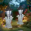 Poste de Iluminação Solar para Pátio Externo Transfronteiriço Ornamentos Europeus de Cupido Lâmpada para Gramado de Vila de Jardim Artesanato de Resina